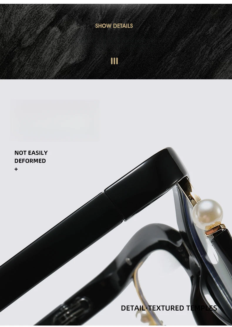 Hochwertige Anti-Blaulicht-Lesebrille für Damen, Perlenbrille, Cat-Eye-Stil, modische Presbyopie-Brille für Frauen – Detail 10