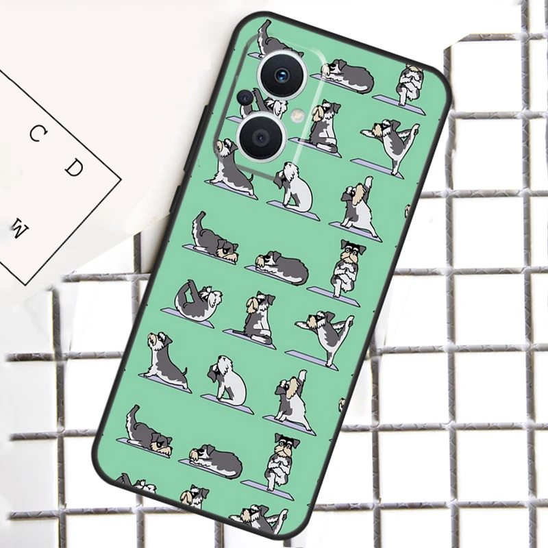 OPPO Reno 8 7 Lite 8T 10 11 12 13 14 Pro 11F 12F 13F 14F OPPO Find X8 X5 X6 Pro用漫画シュナウザー犬ケース