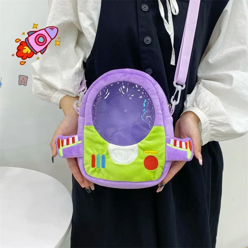 Disney Toy Story Buzz Lightyear Bag Women Cartoon Plush Shoulder Bag for Women Crossbody Bag Small Phone Purse Bolsa Feminina