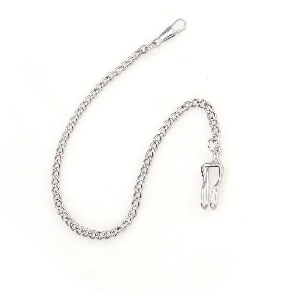 

Premium Silver Pocket Watch Chain with Shiny Surface Sturdy Construction Perfect for Long Term Wear and Classic Style Accessory