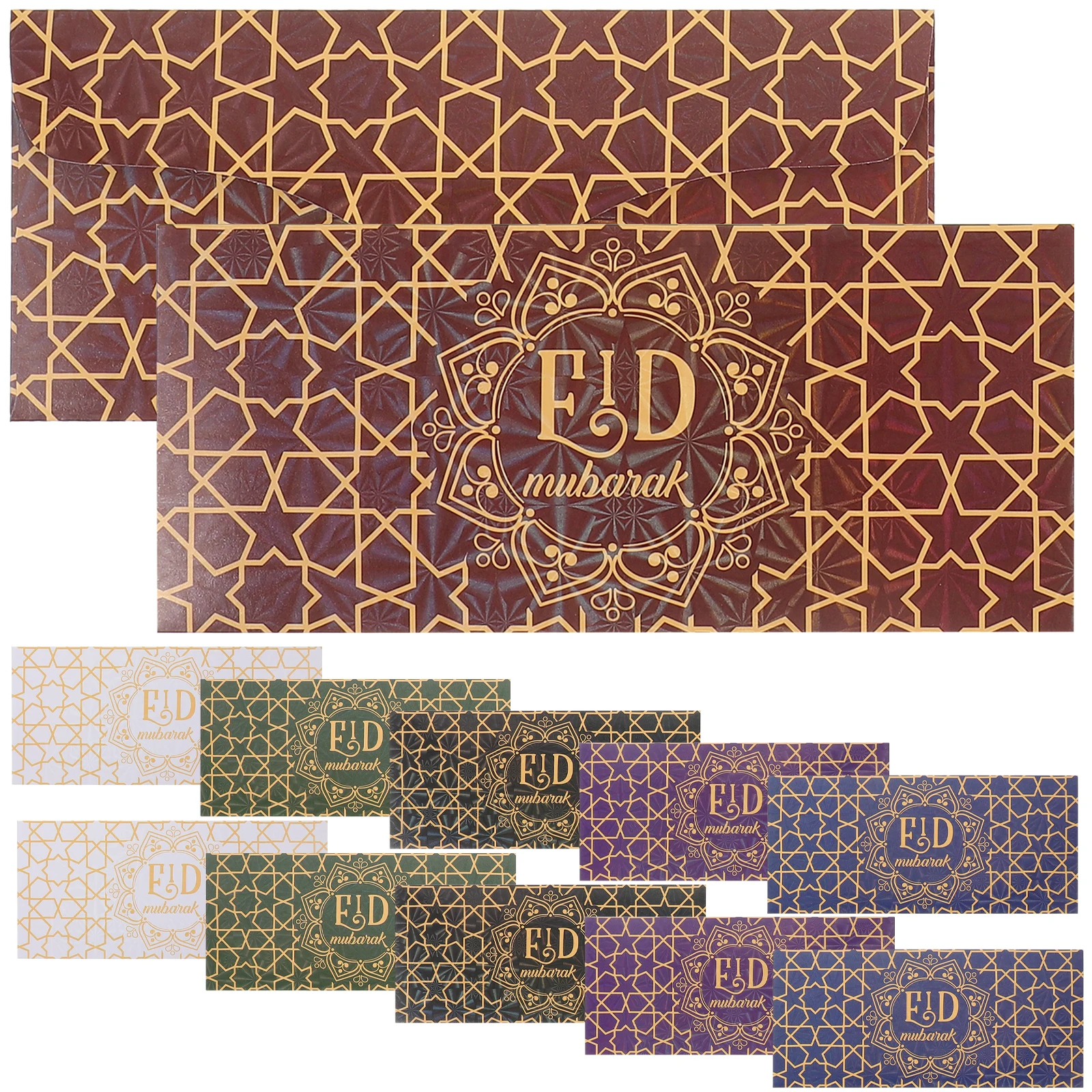 

12pcs Red Envelope Bags Eid Mubarak Money Envelopes Cute Compact Lightweight Festival Cards Envelopes Paper Blessing Gifts