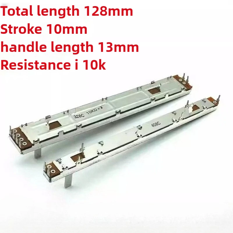 1PCS Mixer Sliding Potentiometer Total Length 128mm Stroke 100mm 10K Mono Dual Channel