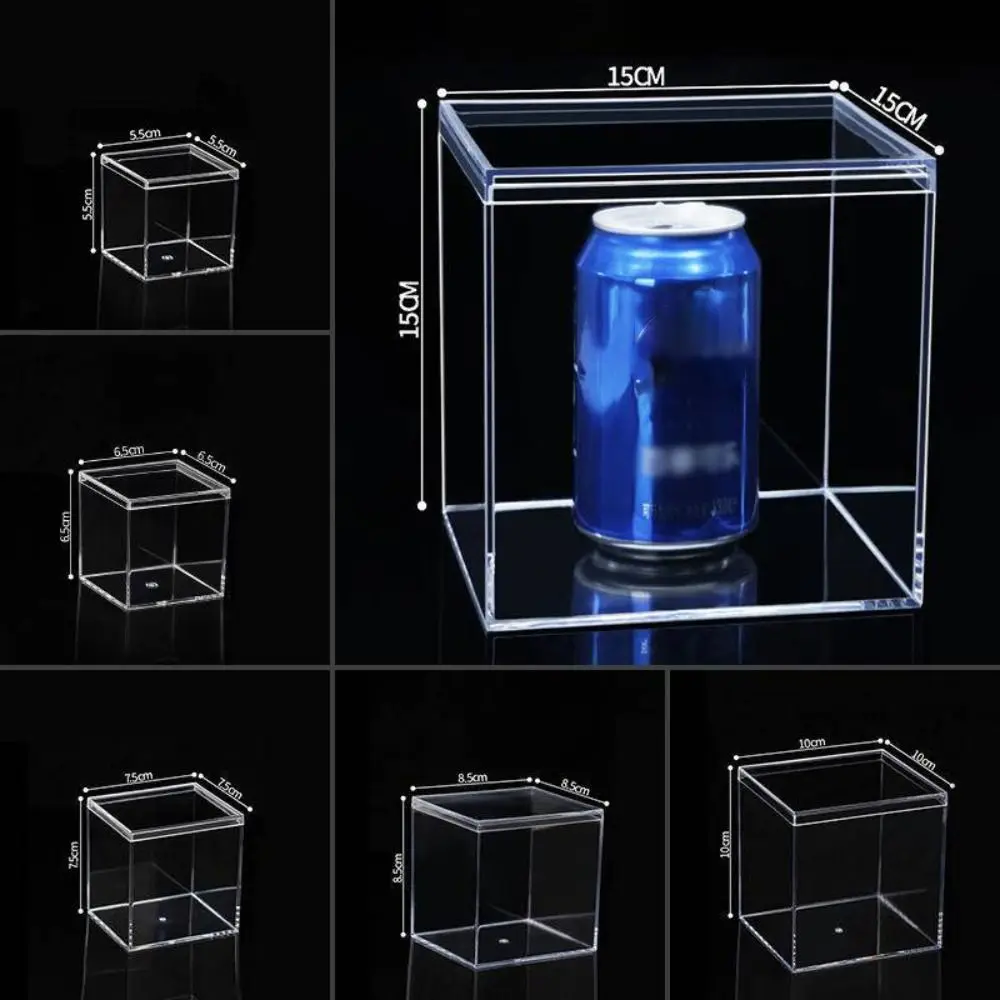 Mini Acrylic Boxes Transparent with Cover Square Packing Box Protection Showcase Dustproof Food Candy Storage Container