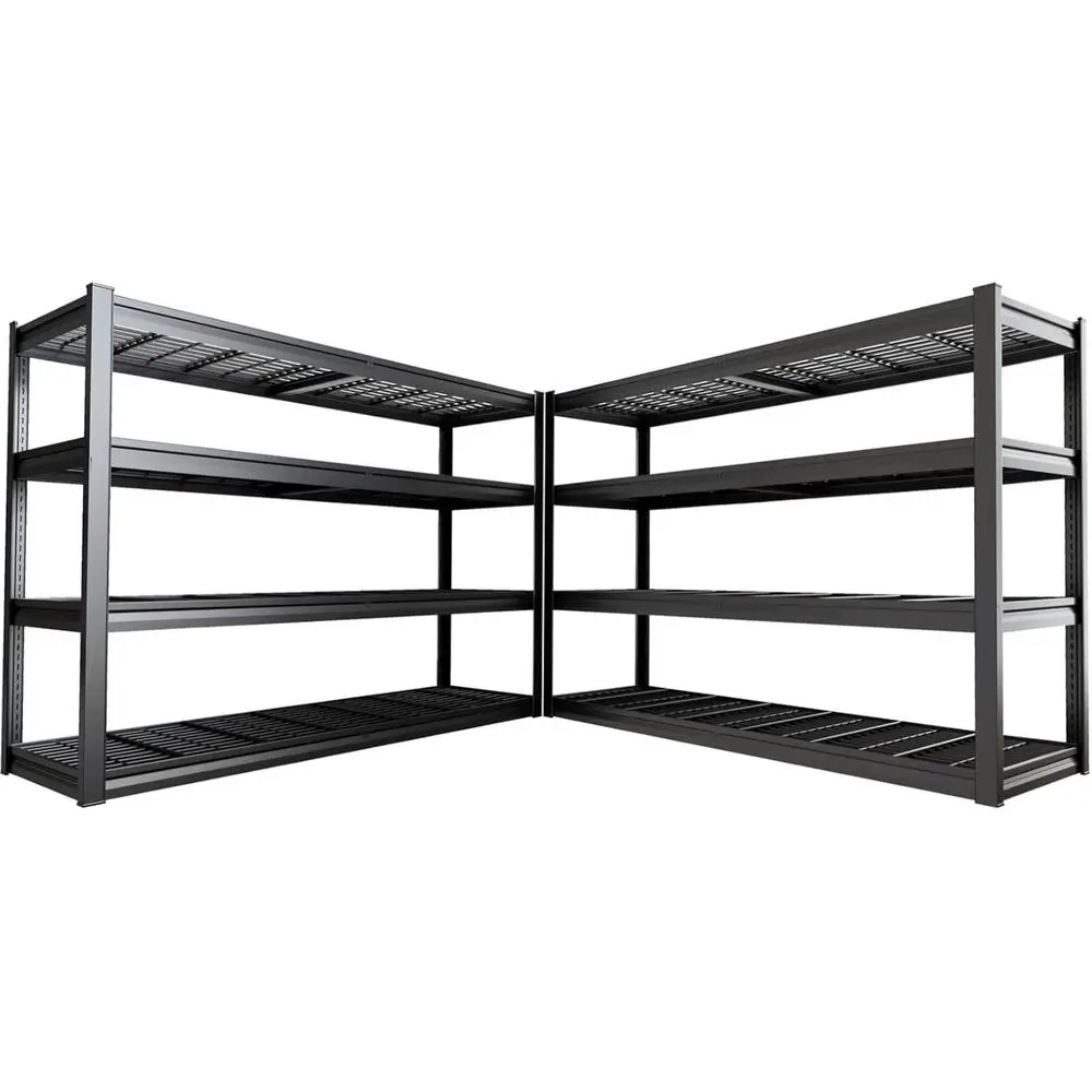 

Прочный 4-ярусный стеллаж для гаража, 68 дюймов в ширину, 24 дюйма в глубину, 68 дюймов в высоту, 2 шт., промышленные регулируемые полки для подвала или склада