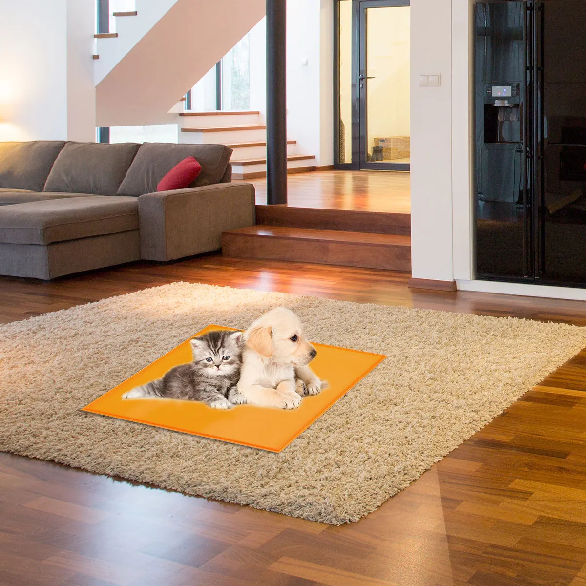 

Eco-Friendly Silicone Pet Food Mat Waterproof Raised Edge Cat Dog Feeding Bowl Placemat Heat Resistant Easy Clean Coffee