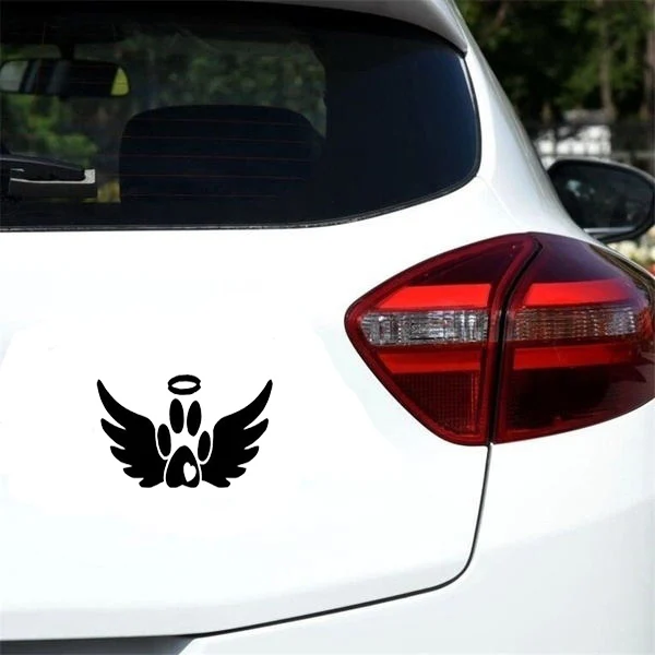 Black and White Foot Angel design reflective car decal, body cover scratch sticker