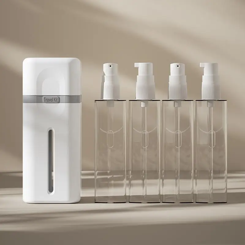 4 In 1 Travel Dispenser Bottle, Refillable, Leak Proof, Portable For Business Trips Vacations Outdoor Activities