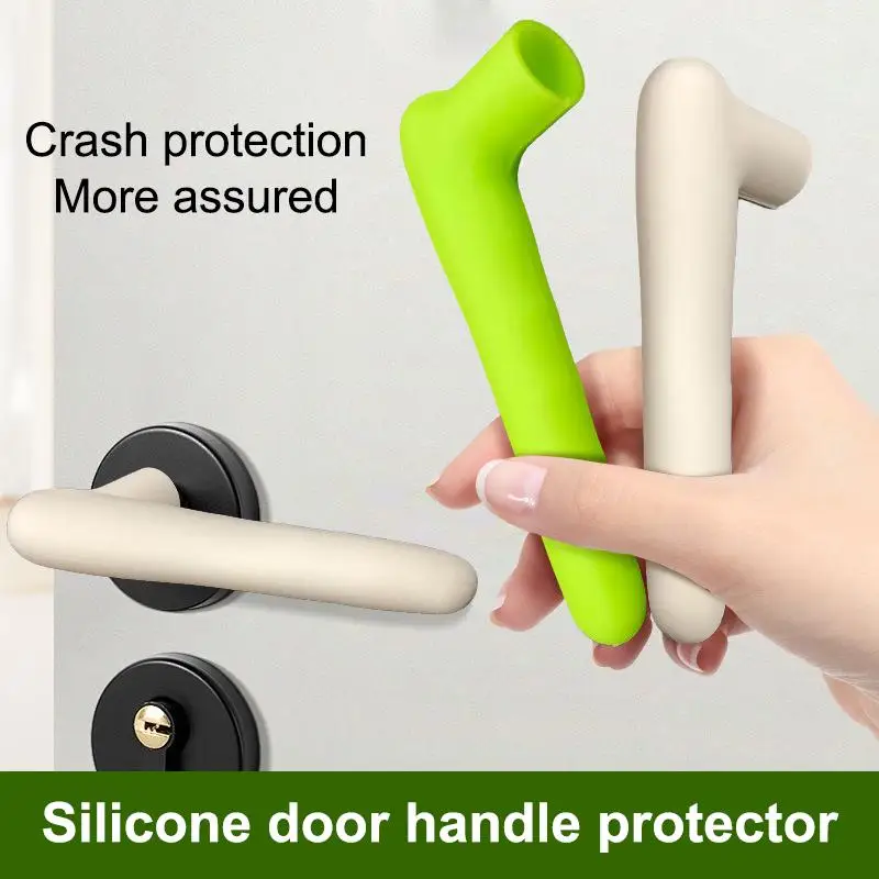 Silicone Door Handle Cover 1Pcs Anti Slip Sleeve for Home Static Protection Kids Safety Easy Install for Bedroom Kitchen Door