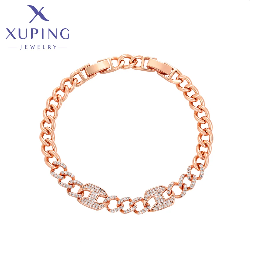 Xuping Jewelry New Arrival Rose Gold Color Trendy Charm Bracelets for Women Love Birthday Gift X000832553