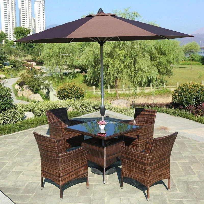 Rattan Garden Furniture Sets Nordic Home Courtyard Balcony Three-piece Set Combination Outdoor Furniture Leisure Table And Chair