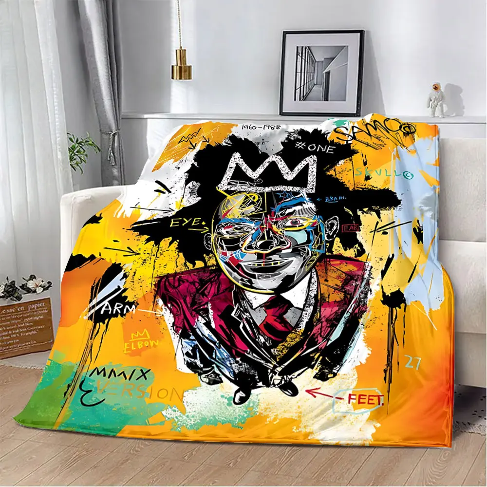 Art Basquiats Jean-Michel coperta stampata coperte da Picnic coperta calda coperta morbida e confortevole regalo di compleanno da viaggio a casa