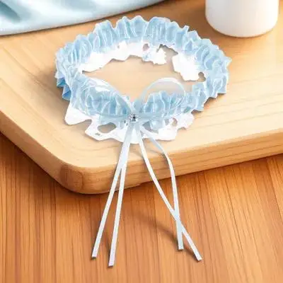 

Bride Garter Bridal Lace Bowknot Leg Belt Wedding Party Anniversary Engagement Prom Memorable Occasions Blue Elegant Comfortable