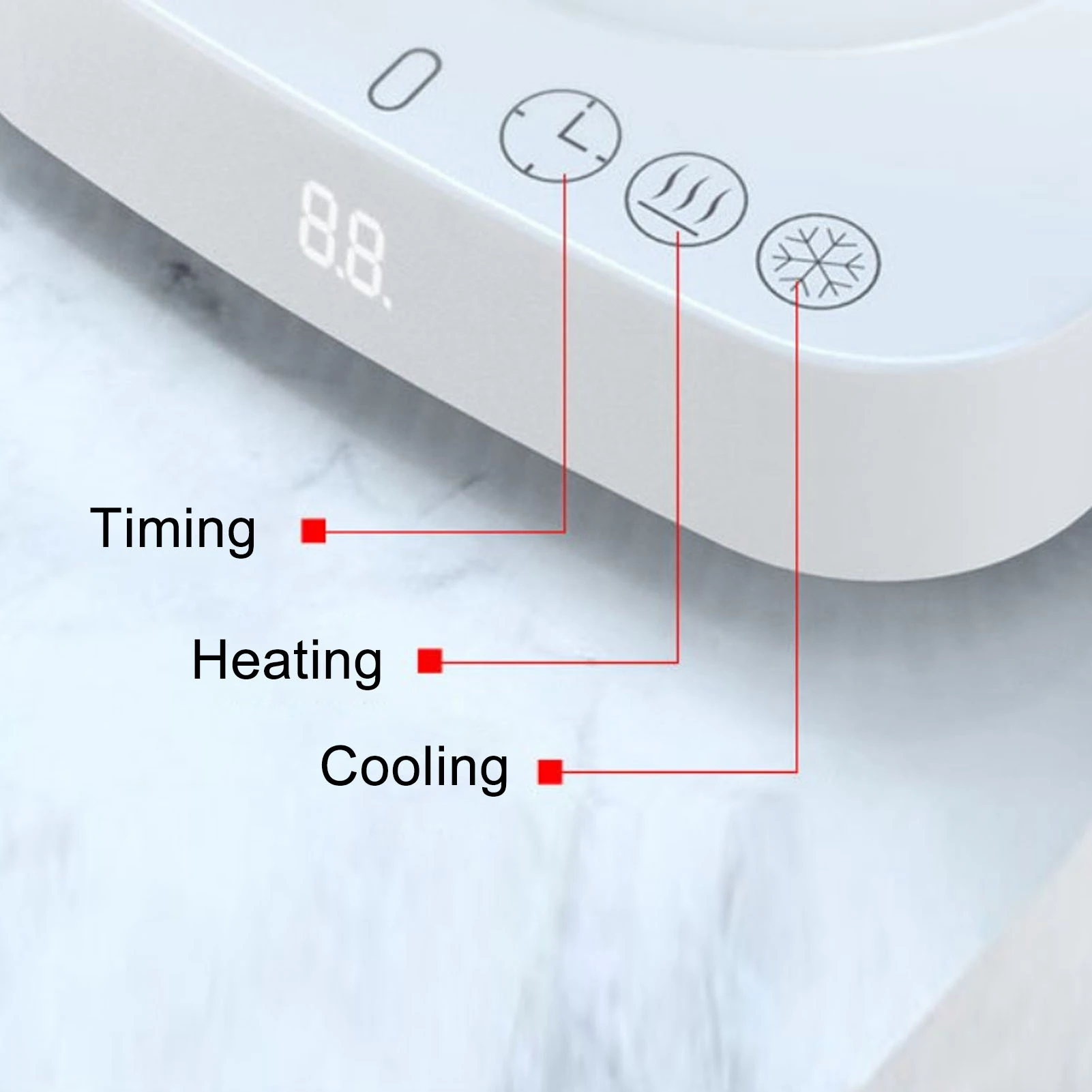 كوب تبريد أكثر دفئا 3 أوضاع وظيفية للشرب كفاءة الاحترار كوب التبريد المحمولة سطح المكتب جهاز تسخين المياه برودة 100 ‐ 240 فولت