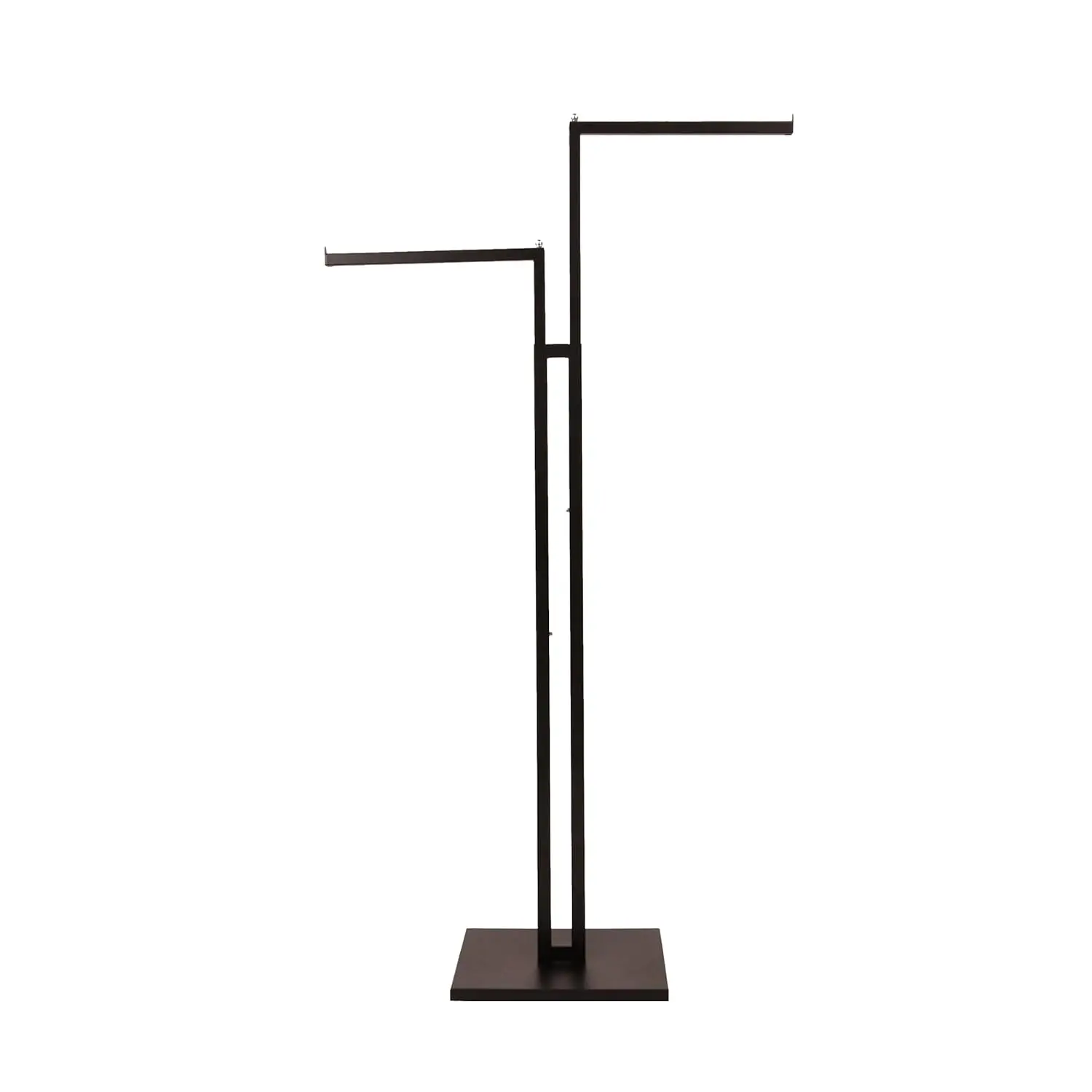 

Black 2-Way Adjustable Clothing Rack with Straight Arms and Chrome Accents - Adjustable From 48" to 72" - Great for, Customized