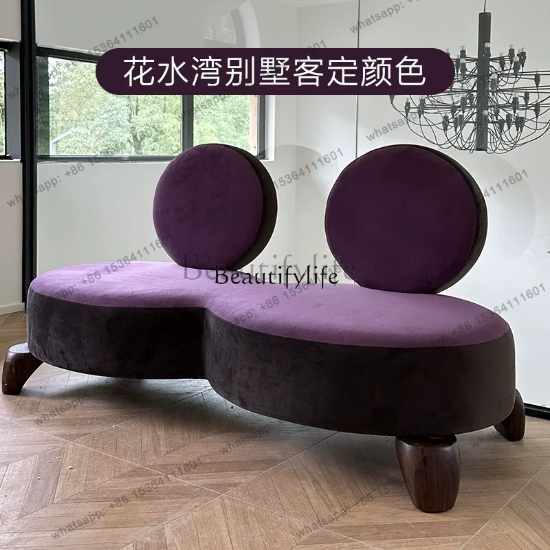 

LXThe new French cream style fabric sofa in the living room is medieval double sofa furnitureSSS