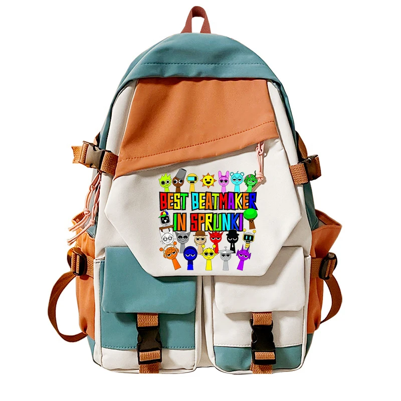 

Sprunki Incredibox Backpack Students High-quality SchoolBag Girls Cartoon Sprunki School Large-capacity Backpack Travel Rucksack