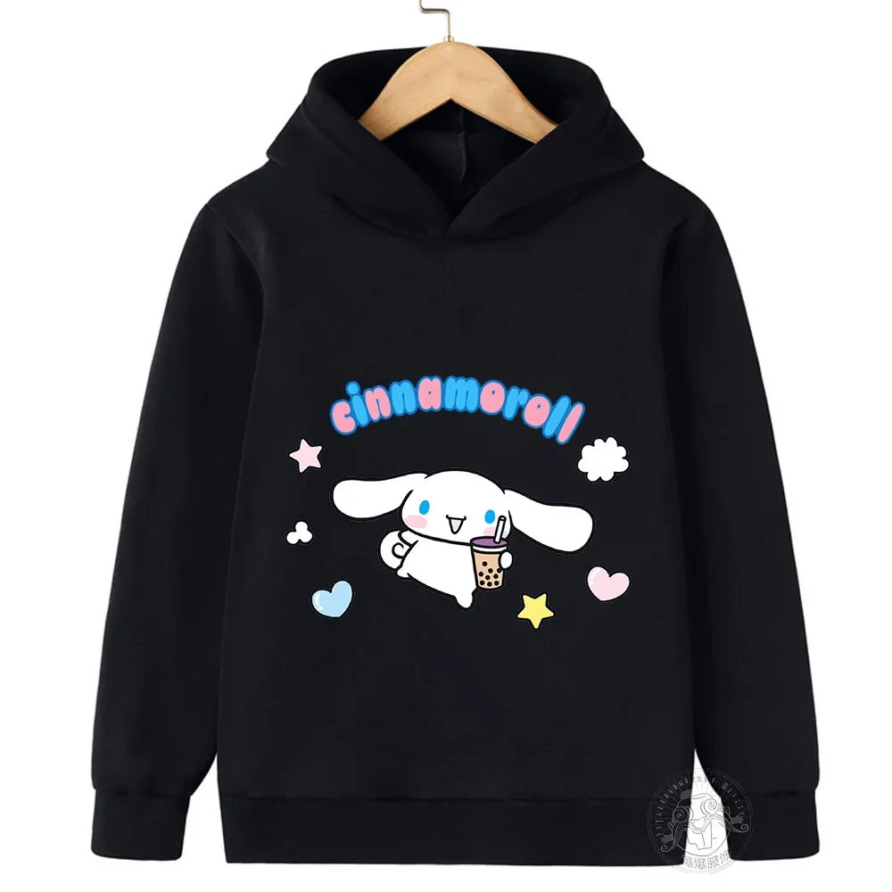 Kawaii Sanrio Cinnamon Roll Children's Hooded Sweater Family Family Clothing Boys Girls Hoodie Comfortable long sleeve hoodie