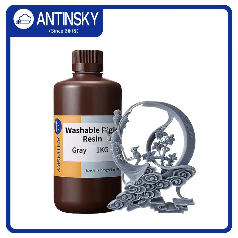 Antinsky Water Washable Rigid 3d Resin gray 1kg Easy print 0.2mm High precision and low shrinkage