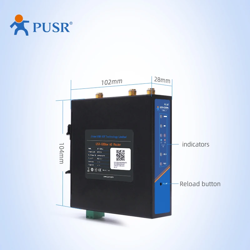 USR-G806W-E 유럽, 강력한 WiFi 기능 탑재, OPENVPN 서버 및 SIM 카드 슬롯 지원 산업용 셀룰러 라우터
