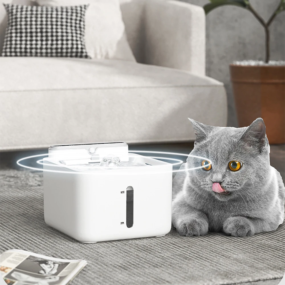 3L Rechargeable Smart Automatic Wireless Cat Water Fountain Dog Drinking Bowl Sensor Pet Dispenser Drinker Auto Feeder