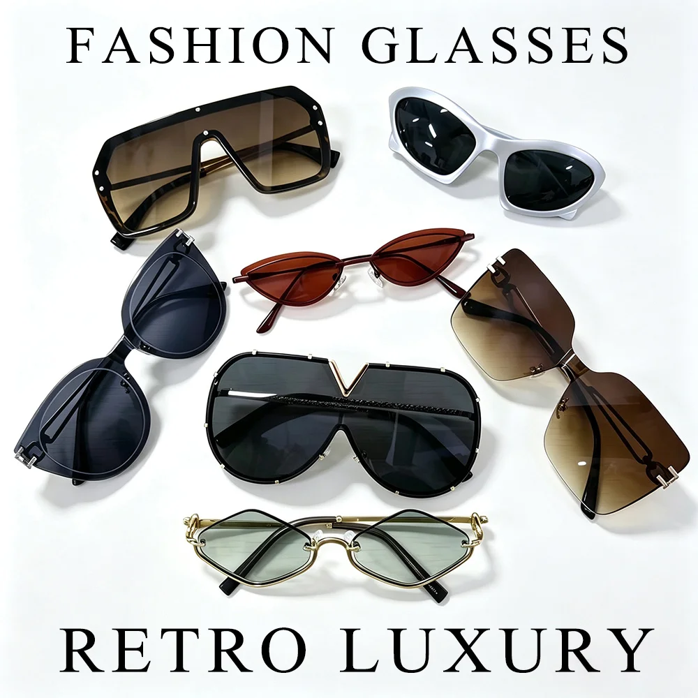 Exaggerated Fashion Sunglasses for Men Women UV400 Protection Funny Novelty Glasses Summer Outdoor Party Dress Up Surprise Gift