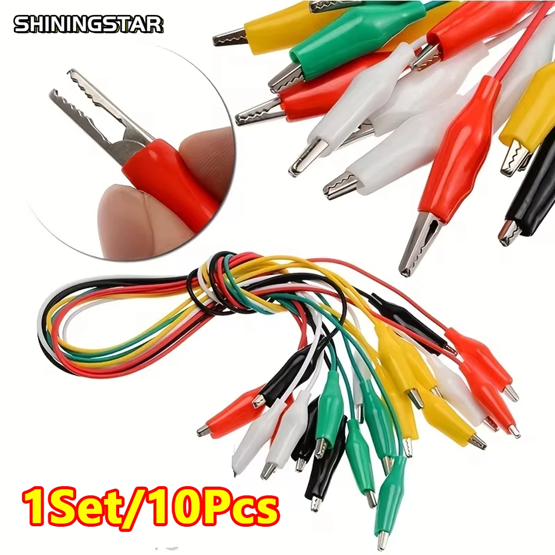 1Set / 10PCS Alligator Clips Electrical DIY Test Leads Alligator Double-ended Crocodile Clips Roach Clip Test Jumper Wire