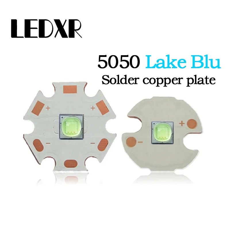 10pcs High-power 5050 lamp beads 10w lake blue light T6 XML2 LED ceramic lamp beads 5050 lake blue light 3.0-3.4v 2000mA