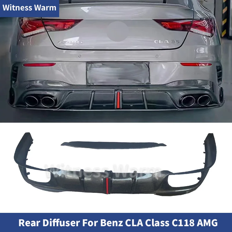 Carbon-Faser Auto-Heckdiffusor Spoilerlippe für Mercedes Benz C118 CLA45 260 CLA35 AMG 20-25 Hecklippe FRP