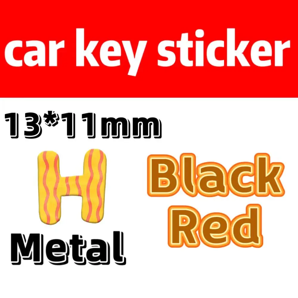 5pcs/Lot 13*11MM High Quality Black and Red Aluminum Square Car key Logo Sticker Emblem For Honda Remote Car Key Shell Case