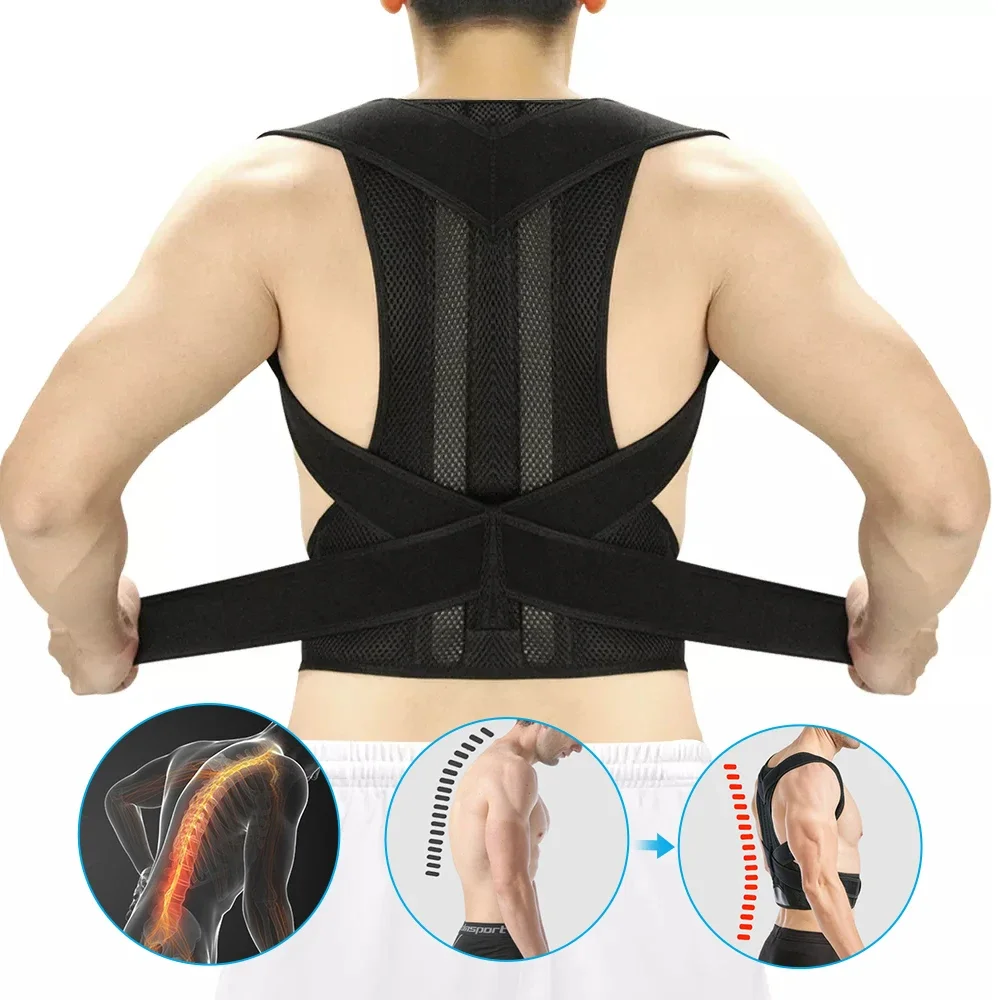 

Back Posture Corrector Adult Back Support Shoulder Lumbar Brace Health Care Support Corset Back Belt Reinforced Belt Lumbar Hot