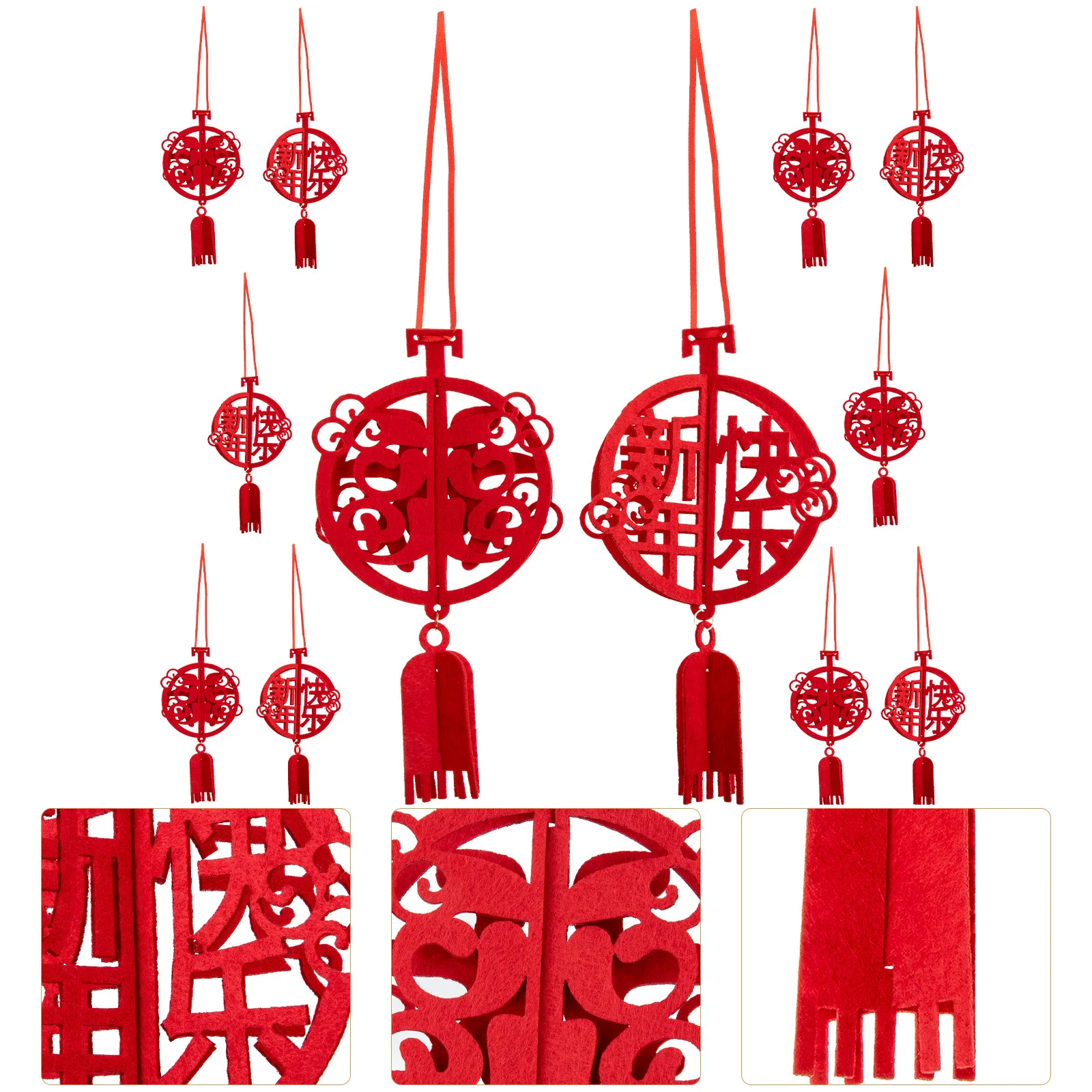 12pcs New Year Hanging Decor Chinese Style Festival Pendant For Home Office Mall Decoration Spring Festival Ornament Creative