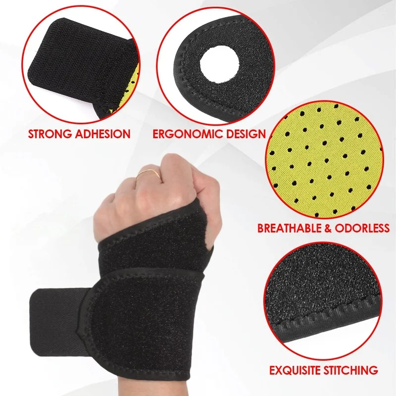 1pcsAdjustable Wristband Gym Training Hand Wrist Brace Carpal Tunnel Sport Sprain Protector Wristbands Support Compression