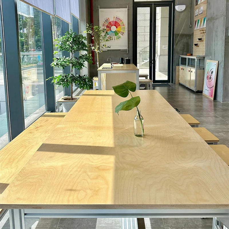 Тарелка из березового океана, алюминиевый профиль, кофейный стул, магазин чая с молоком, комбинация стола и стула