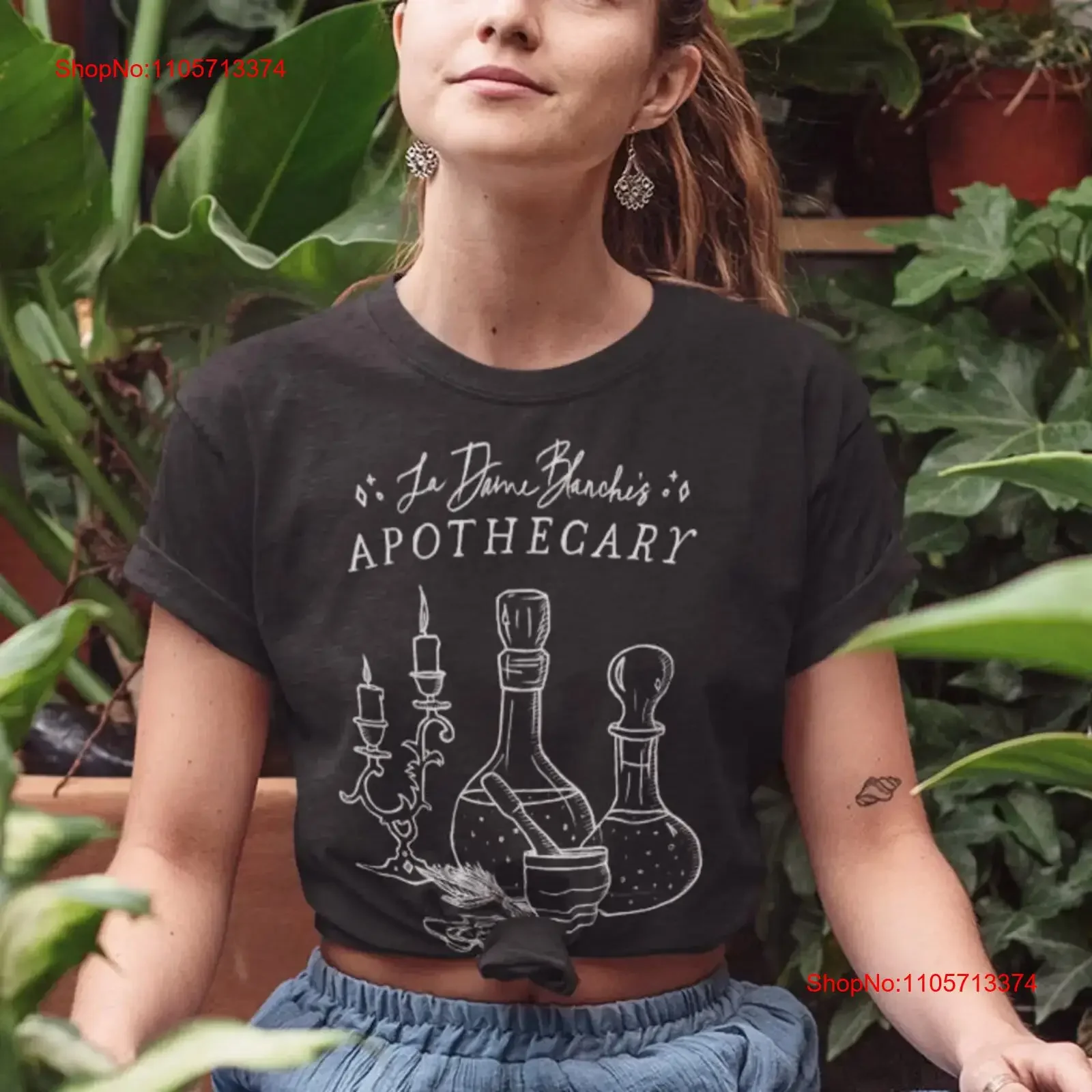 La Dame Blanche's Apothecary Classic T Shirt vintage Washed Breathable streetwear homme Stretched Casual Stylish Slightly