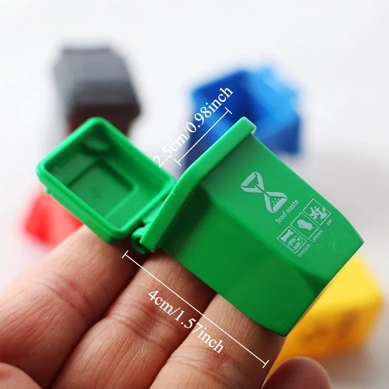 5 قطعة/المجموعة/مجموعة من دلو فرز القمامة الصغيرة، سلة المهملات الصغيرة، دعائم تزيين لبيت الدمى، ملحقات دعائم التصوير #2