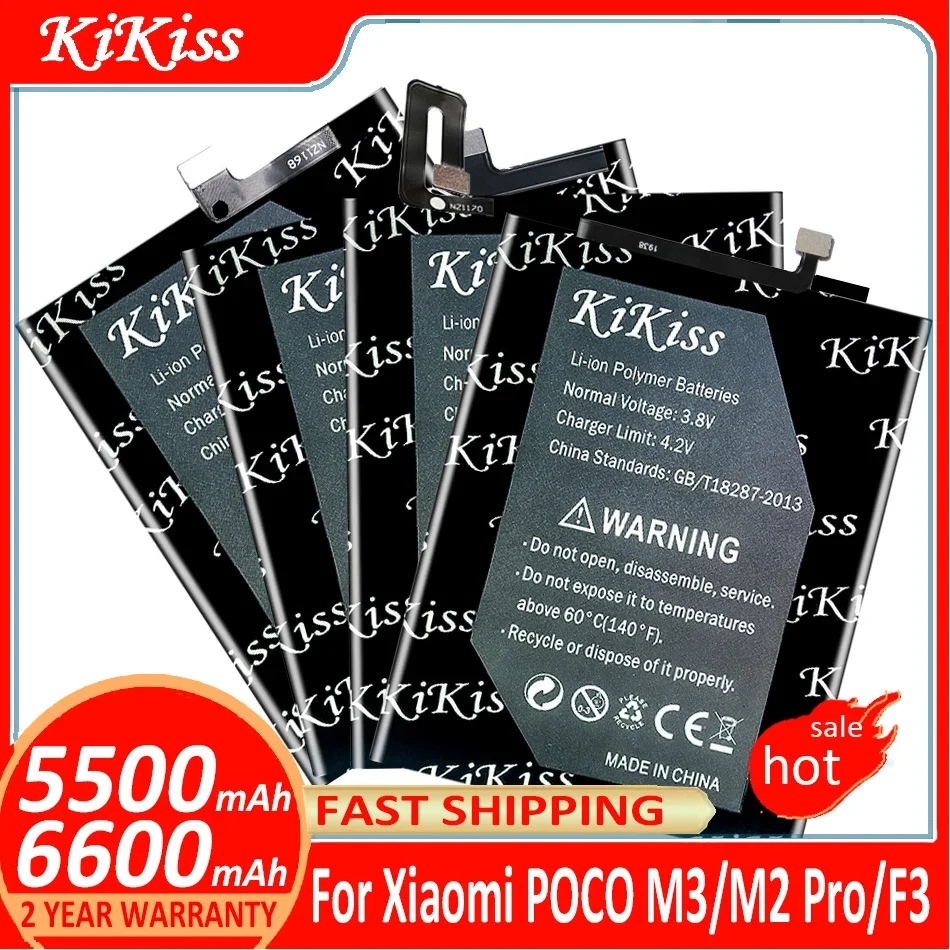 

Аккумулятор KiKiss BN62 BN56 BM4Y для Xiaomi Xiao mi POCO M3/M2 Pro/M2Pro/F3/Redmi 9A/9C/K40 Pro/K40Pro