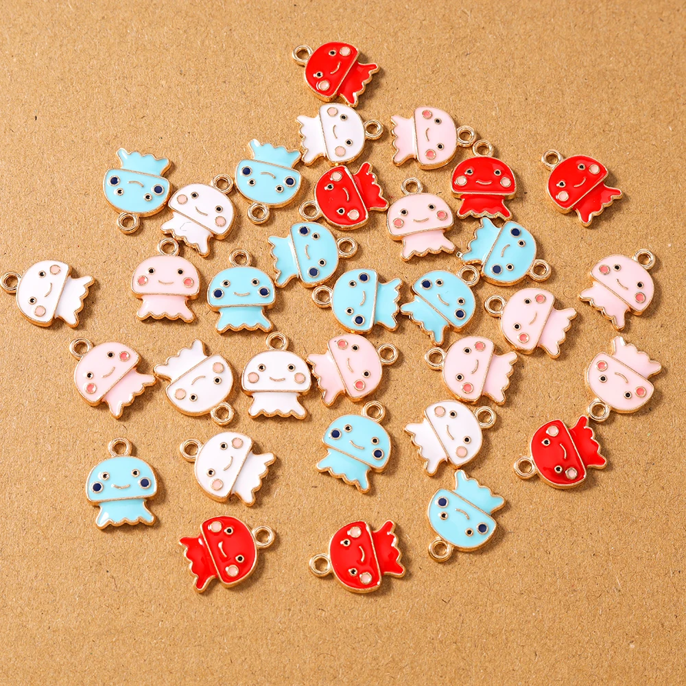 10pcs Lovely Enamel Octopus Charms Pendants for Jewelry Making Necklace Earrings Bracelet DIY Handmade Accessories Supplies