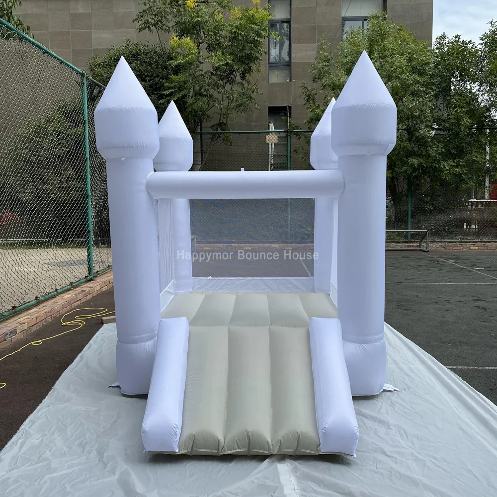 

6x8FT White Gray Mini Bouncy House Inflatable Trampoline Inflatable Jumping House Children Bouncing Castle For Kids