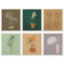 Abstract Lines Leaves Swedish Kitchen Dishcloths Reusable Highly Absorbent Moisture Sponge Cloth Towel Quick Dry Washable