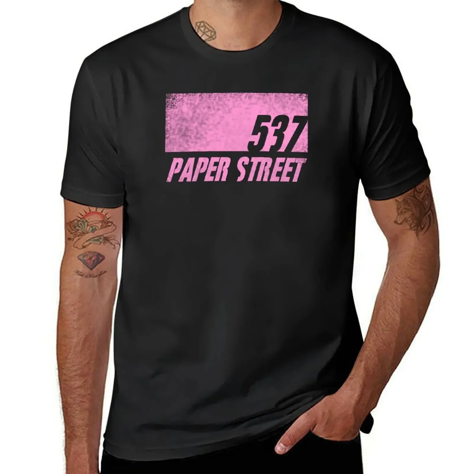 537 Paper Street - Fight Club Address T-Shirt quick drying summer clothes vintage mens t shirts pack