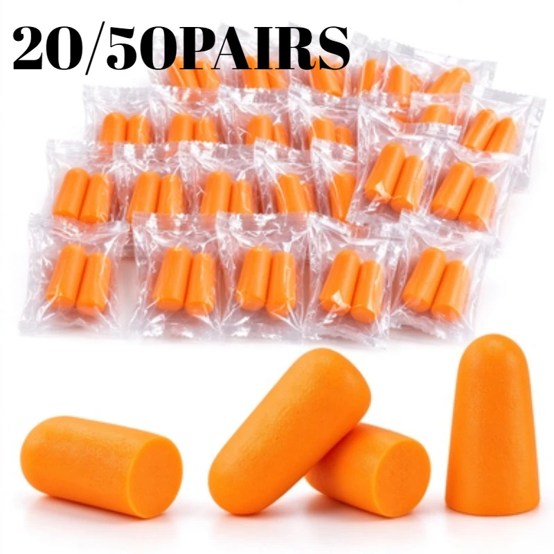 20/50Pairs Soundproof Earplugs Soft Slow Rebound Compact Individually Packaged&Portable Essential for Business Trips Dormitories