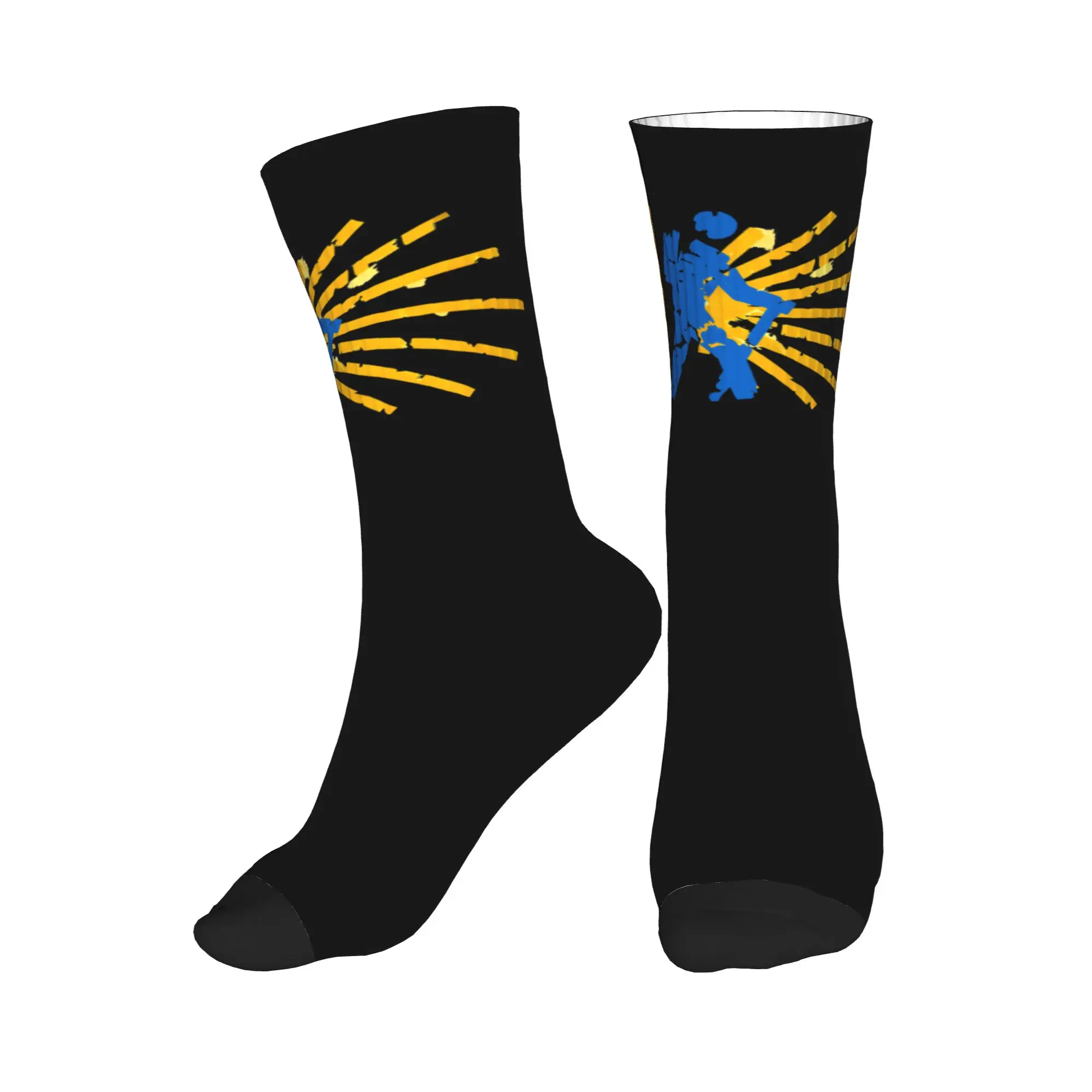

Buen Camino de Santiago Men Women Crew Socks Unisex Fashion 3D Printed El Camino Way of St. James Dress Socks