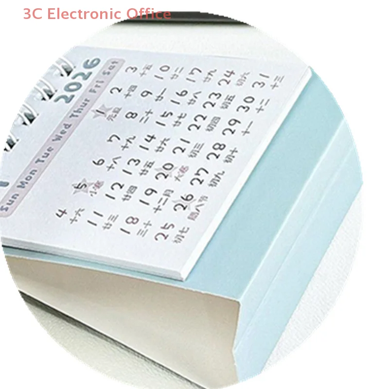 

Мини-простой настольный календарь на 2026 год, маленький катушечный календарь, креативный планировщик, украшение для рабочего стола, офисные школьные канцелярские принадлежности