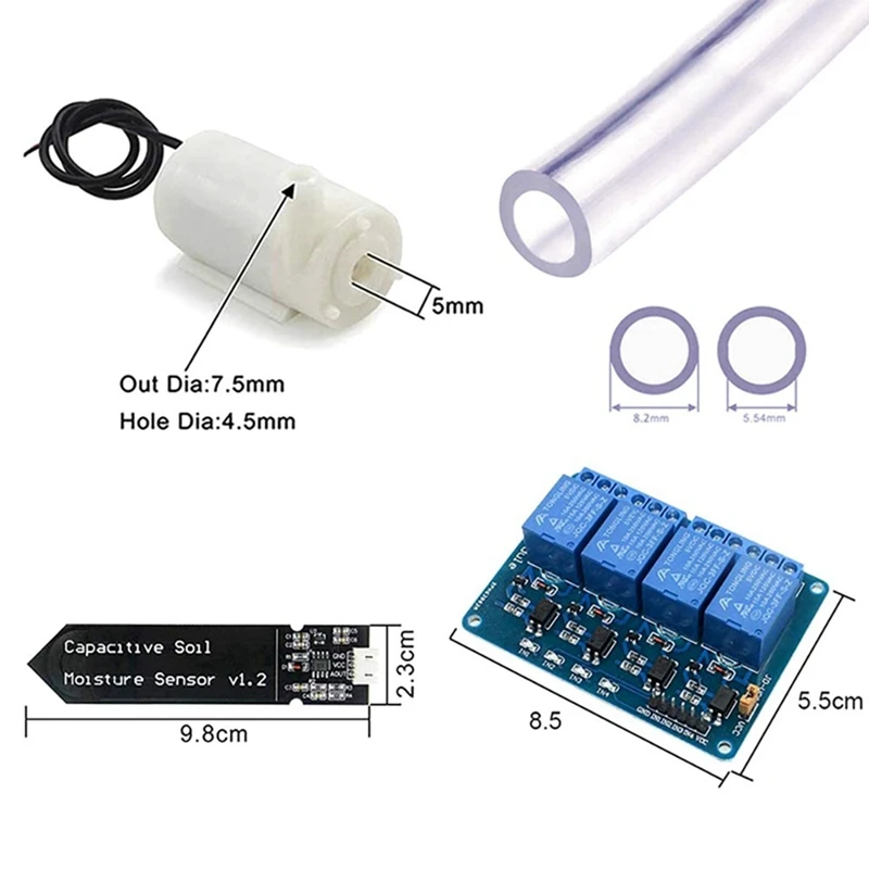 Kit de sistema de irrigação automática diy auto rega jardim estufa flor bomba água sensor umidade do solo módulo relé