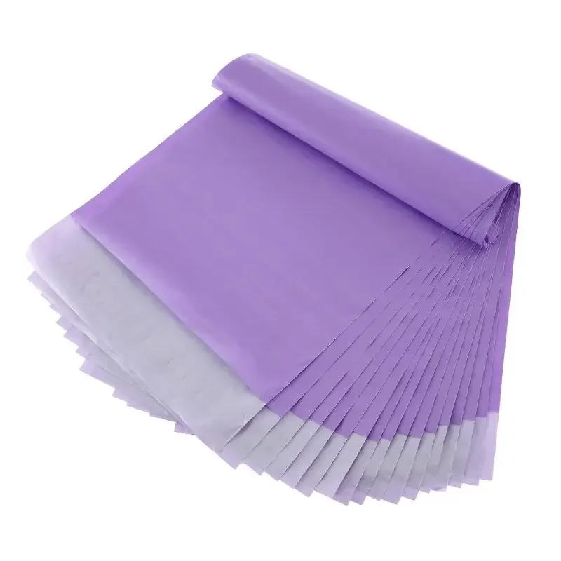 100Pcs Purple Courier Mailer Bags Packaging Poly Package Plastic Self-Adhesive Mailing Express Bag Envelope Postal Pouch Mailing