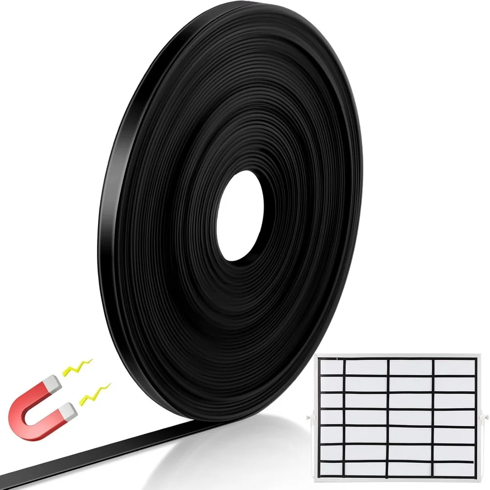 6mm Magnetic Tape with Strong Adhesion for Whiteboard Marking Office Visual Management Boards and Metal Attachment