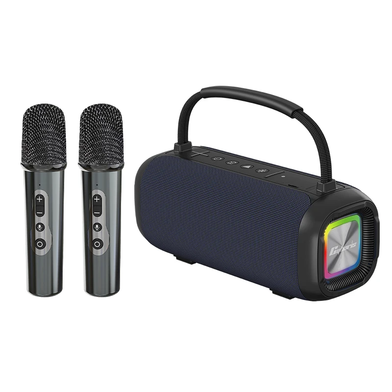 

80W T12 Outdoor Karaoke Speaker - BT 5.3, Noise Reduction, Dual Wireless Mics, Bass Boost Portable Sound