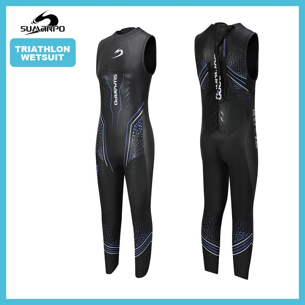 Sleeveless Triathlon Wetsuit for Open Water Swimming, 5mm Yamamoto Neoprene SCS Coating