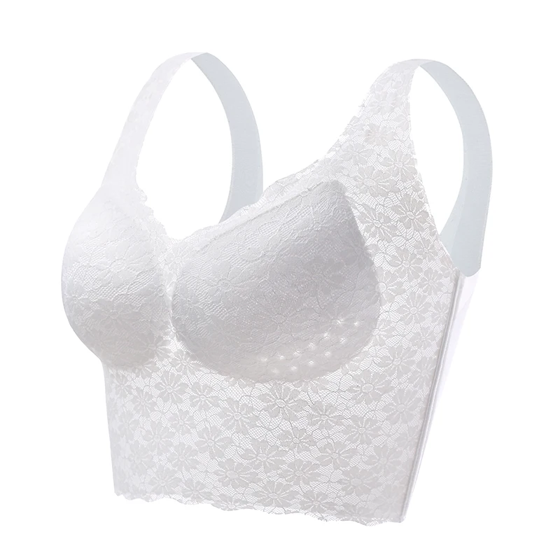 Seamless Lace Underwear Push Up Vest Bra Plus Size M-7XL Wirefree Vest Bra For Women Sleeping Bra Beauty Back Sports Vest Bra