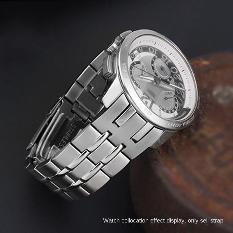 Curved End Toothed Steel Watchband for Swatch Flyback YRS403 YRS402 YRS412 YRS426 YRS402G Stainless Steel Watch Chain Strap 21mm